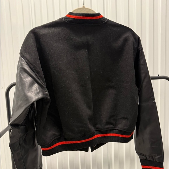 CALI 1850 Women's Black and Red Varsity Jacket - Picture 2 of 7